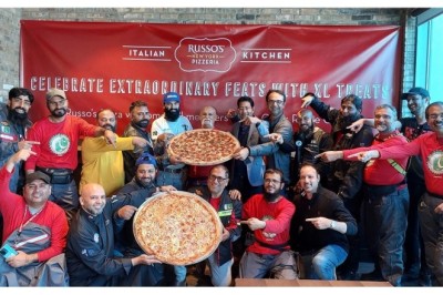 RUSSO’S HOSTS AN XL PIZZA PARTY FOR EXTRAORDINARY BIKER PILGRIMS