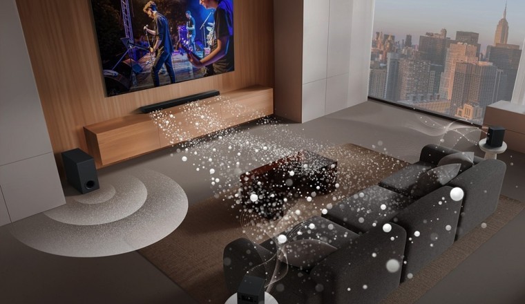 ارتقِ بكل لحظة مع النغمات الغامرة الرائعة لمكبر الصوت بقوة 600 واط من إل جي