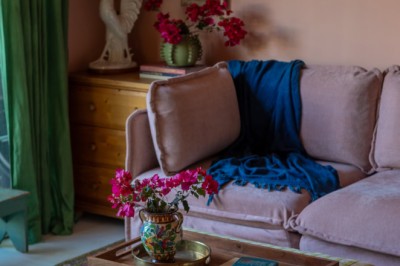 Cozy Pink Garage Family Room Conversion